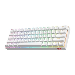 Tastatura Bluetooth si cu fir gaming mecanica Redragon Draconic Pro alba iluminare RGB - Img 2