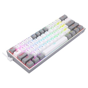 Tastatura gaming mecanica Bluetooth cu fir si wireless Redragon Fizz Pro alba cu gri iluminare RGB switch-uri rosii - Img 3