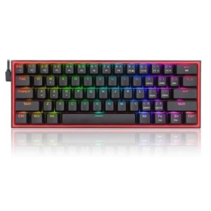 Tastatura gaming mecanica Bluetooth cu fir si wireless Redragon Fizz Pro neagra iluminare RGB