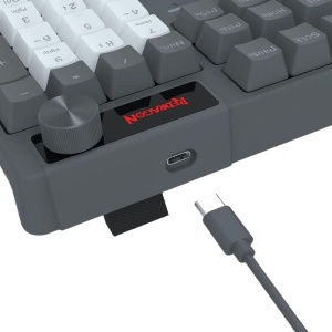 Tastatura gaming mecanica Redragon Caesura neagra cu bleumarin iluminare Rainbow switch-uri rosii, - Img 4