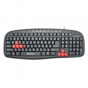 Tastatura multimedia DeTech DE6089, USB, Chirilica, negru - Img 1
