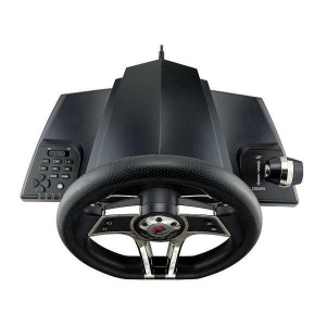 Volan gaming FlashFire Hurricane negru cu argintiu - Img 2