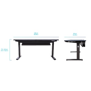 Birou gaming reglabil electric pe inaltime Thermaltake ToughDesk 350 negru - Img 4