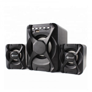 Boxe Kisonli 2.1 U-2500BT, Bluetooth, telecomanda, 5W+2x 3W, alimentare USB, jack 3.5mm, Negru - Img 1