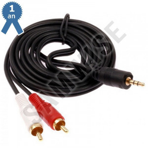 Cablu Audio DeTech Jack 3.5mm male - 2x RCA male, Calitate superioara, 3m - Img 2
