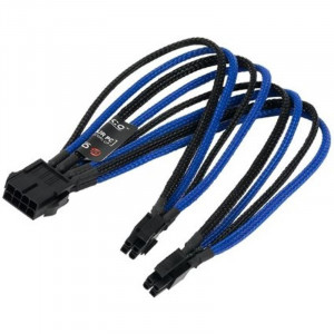 Cablu componente Orico 4+4-pin/8-pin ATX Male - 8-pin/4+4-pin ATX Female, 30cm, negru cu albastru - Img 1
