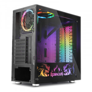 Carcasa Gaming Redragon SteelJaw Pro, MiddleTower, Panou transparent, USB 3.0, 4x 120mm, RGB Led - Img 2