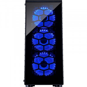 Carcasa Inter-Tech CXC2 Black, USB 3.0, Vent. incluse 3x 120mm LED Albastru - Img 8