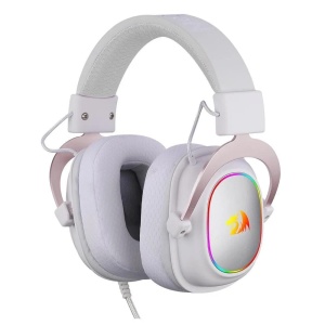 Casti Redragon ZeusX 7.1 albe cu roz iluminare RGB - Img 4