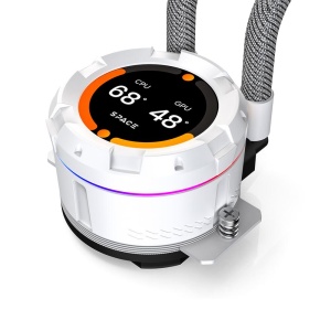 Cooler procesor cu lichid cu display ID-Cooling SL360 XE alb iluminare aRGB - Img 4