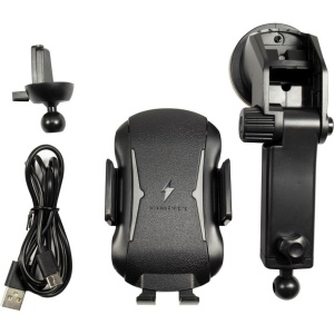 Suport telefon cu incarcare wireless Inter-Tech MTH-100 negru - Img 2