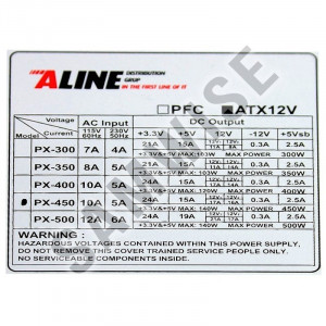 Sursa 450W ALINE, PX-450, SATA, Molex, PFC Pasiv - Img 4