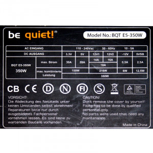 Sursa be quiet! 350W BQT E5-350W, 4 x SATA, 5 x MOLEX, PCI-Express, PFC Activ - Img 4