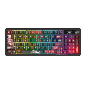 Tastatura gaming mecanica Bluetooth cu si fara fir Redragon Artemis Pro Anime AK neagra cu rosu iluminare RGB - Img 3