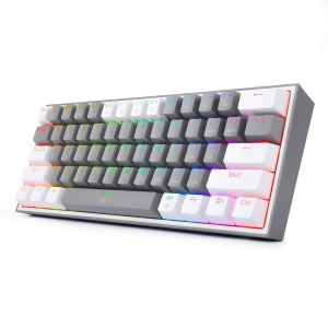 Tastatura gaming mecanica Redragon Fizz gri cu alb iluminare RGB switch-uri rosii - Img 2