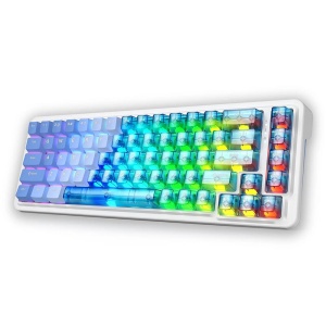 Tastatura gaming mecanica Redragon Nova Magnetic alba cu albastru si taste transparente iluminare RGB - Img 4