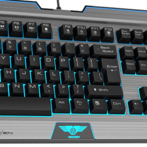Tastatura Gaming Newmen GM100 Iron-Gray KB-900-SL, 12 Taste Multimedia, Iluminare LED, USB - Img 4