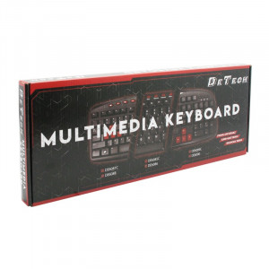 Tastatura multimedia DeTech DE6089, USB, Chirilica, negru - Img 3