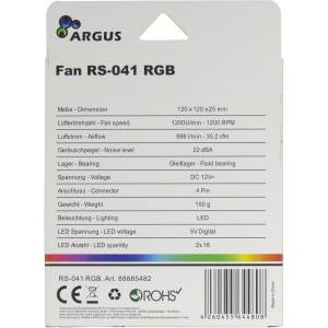 Ventilator Inter-Tech Argus RS-041 120mm iluminare RGB - Img 2