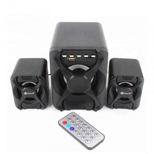 Boxe Kisonli 2.1 U-2500BT, Bluetooth, telecomanda, 5W+2x 3W, alimentare USB, jack 3.5mm, Negru - Img 2