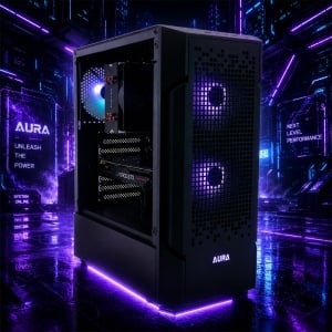 Calculator Gaming Aura V19, Intel Core i5 10400F pana la 4.3GHz, TZ590-BTC DUO, 16GB DDR4, SSD 256GB, HDD 1TB, GTX 1080 8GB GDDR5X