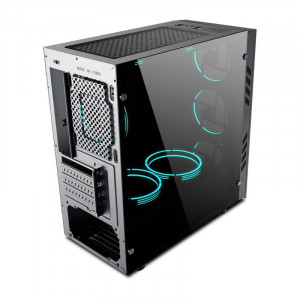 Carcasa Gaming Inaza Black Ship, USB 3.0, 4x 120 mm RGB Led, Panou transparent - Img 6