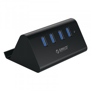 Hub USB Orico SHC-U3 USB3.0 cu suport pentru telefon sau tableta, negru - Img 1