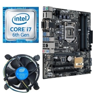 Kit Placa de baza ASUS Q170M-C, Intel Core i7 6700 pana la 4GHz, Cooler inclus