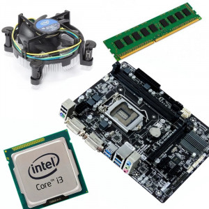 KIT Placa de baza Gigabyte GA-H81M-D2W, Intel Core i3 4170 3.7GHz, 8GB DDR3, Cooler inclus - Img 1