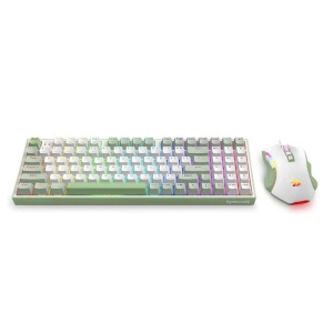 Kit tastatura mecanica si mouse Redragon Ultimate Gaming Rig albe iluminare RGB - Img 2