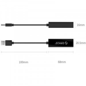 Placa de retea externa Orico UTJ-U3 Gigabit, 1x USB 3.0 Male - 1x RJ45 Female, Negru - Img 3