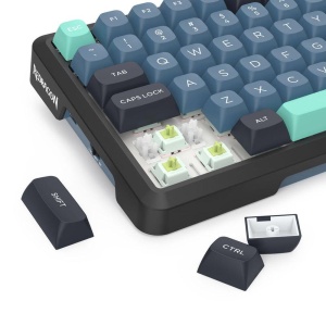 Tastatura gaming mecanica Bluetooth cu si fara fir Redragon Behemoth Pro neagra cu verde iluminare RGB - Img 2