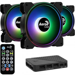 Ventilatoare Aerocool Saturn 12F ARGB Pro 3 Fan Pack, 120 mm, telecomanda - Img 1