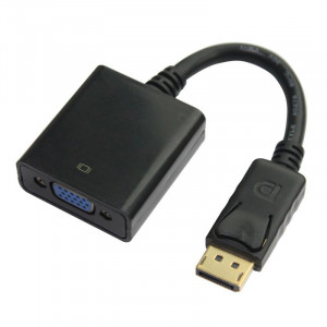 Adaptor DeTech DisplayPort tata - VGA mama, Negru - Img 1