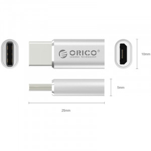 Adaptor Orico CTM1 USB 2.0 Tip-C Male - Micro USB Female Silver - Img 5