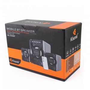 Boxe Kisonli 2.1 U-2500BT, Bluetooth, telecomanda, 5W+2x 3W, alimentare USB, jack 3.5mm, Negru - Img 3