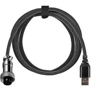 Cablu pentru tastatura Redragon Coiled Aviator USB-C negru - Img 3