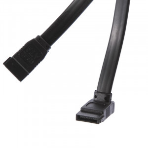 Cabluri SATA, lungime 45cm, pentru HDD, SSD, Unitati Optice, mufa unghi 90 grade, culoare neagra