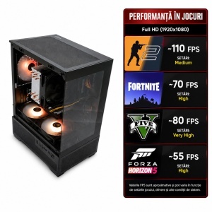Calculator Gaming Aura V33, Intel Core i5-8400 2.8GHz, ASUS PRIME B360M-C, 16GB DDR4, SSD 256GB, HDD 500GB, RX 580 8GB GDDR5 - Img 2