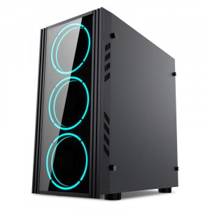 Carcasa Gaming Inaza Black Ship, USB 3.0, 4x 120 mm RGB Led, Panou transparent - Img 7