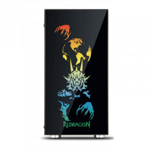 Carcasa Gaming Redragon SteelJaw, MiddleTower, Panou transparent, Iluminare RGB, USB 3.0, Vent. 4x 120mm - Img 2