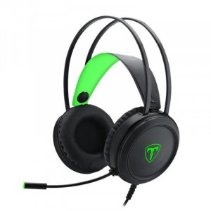 Casti Gaming T-DAGGER Ural Black, Stereo, Iluminare verde, 2x Jack 3.5mm, TRS, Difuzoare 40mm, Cablu 2.15m - Img 1