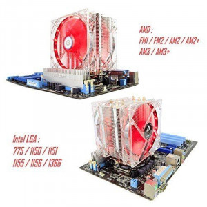 Cooler CPU Alseye Eddy 120 Red, 2x 120mm, 4-pin - Img 5