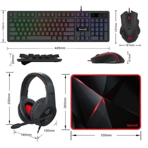 Kit Gaming Redragon S137 Gaming Essentials 4 in 1 Black - Img 6