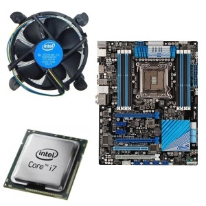 Kit Placa de baza ASUS P9X79, Intel Core i7-3930K 3.2GHz pana la 3.8GHz, Cooler inclus - Img 1