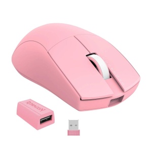 Mouse gaming wireless bluetooth si cu fir Redragon K1ng Lite 1K roz - Img 2