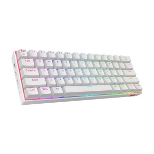Tastatura Bluetooth si cu fir gaming mecanica Redragon Draconic Pro alba iluminare RGB - Img 3