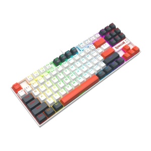 Tastatura gaming mecanica Redragon Kumara alba cu gri si portocaliu iluminare RGB switch-uri rosii - Img 4