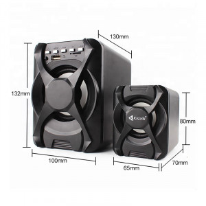 Boxe Kisonli 2.1 U-2500BT, Bluetooth, telecomanda, 5W+2x 3W, alimentare USB, jack 3.5mm, Negru - Img 4