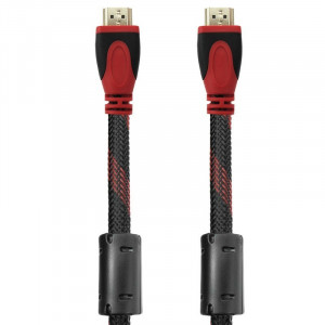 Cablu DeTech HDMI tata - HDMI tata, 5m, Impletit, Calitate superioara, Ecranat cu ferita, Contacte aurite - Img 2